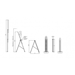 Dreiteilige Premium-Leiter DRABEX TP 4000