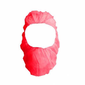 Einweghaube BALACLAVA rot / Schutzhaube aus Polypropylen