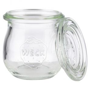 Glass weck jar with lid,...