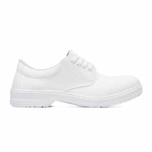 White lace-up work shoes,...