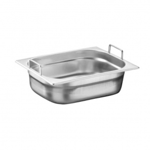 GN Behälter Edelstahl mit Griffen 1/2, 10 cm, 83000.10554