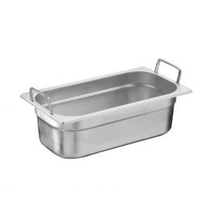 GN Behälter Edelstahl mit Griffen 1/3 H 6,5 cm, 83000.10575