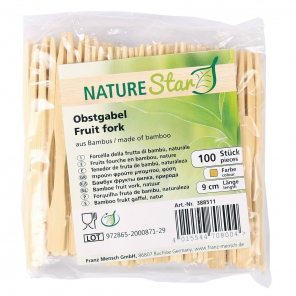 Einweg-Obstgabel, 9cm, Bambus, NatureStar 388511