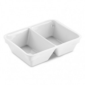 rechteckige hohe Porzellan Servierplatte, 2 Stück, 41002.02033