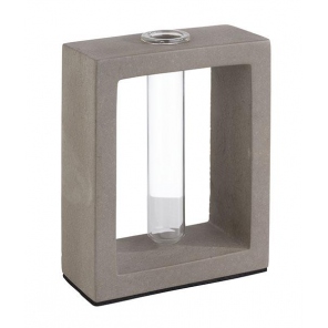 Betonvase mit Glaseinsatz,...