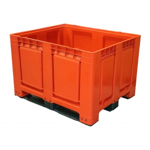 Gitterbox 680L, mit Kufen, rot