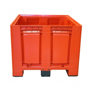 Gitterbox 680L, mit Kufen, rot