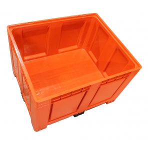 Gitterbox 680L, mit Kufen, rot