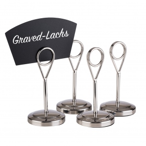 Buffet-Etikettenhalter, Edelstahl, inox, Höhe 10,5 cm, 4 Stk., APS 71510