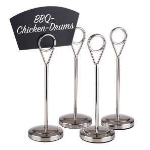 Buffet-Etikettenhalter, Edelstahl, inox, Höhe 15,5 cm, 4 Stk., APS 71513