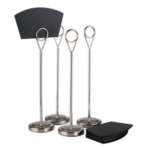 Buffet-Etikettenhalter, Edelstahl, inox, Höhe 20,5 cm, 4 Stk., APS 71516