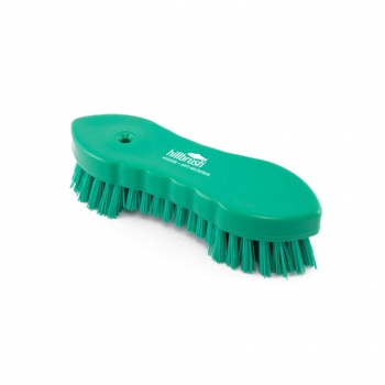 Green profiled scrubbing brush, stiff bristles, Hillbrush AMST5G