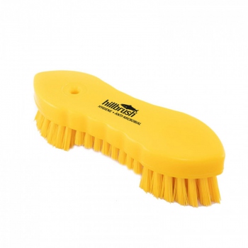 Yellow profiled scrubbing brush, stiff bristles, Hillbrush AMST5Y