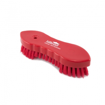 Red profiled scrubbing brush, stiff bristles, Hillbrush AMST5R