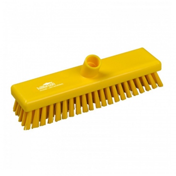 Yellow scrubbing brush, stiff bristles, antibacterial, Hillbrush AMB770Y