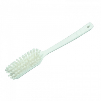 White long-handled brush, 406x50 mm, stiff bristles, Hillbrush D9W