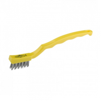 Yellow cleaning brush, bristles - stainless steel, Hillbrush B1240Y