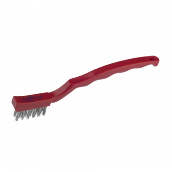 Red cleaning brush, bristles - stainless steel, Hillbrush B1240R
