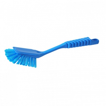 Blue dishwashing brush, medium-stiff bristles, Hillbrush DW1090B