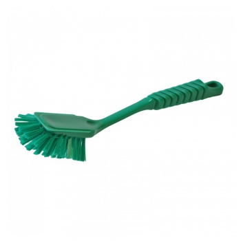 Green dishwashing brush, medium-stiff bristles, Hillbrush DW1090G