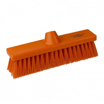 Orange sweeping brush, medium-stiff bristles, Hillbrush B1732T