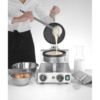Rundes Waffeleisen für Belgische Waffeln, HENDI, 230V/1000W, 250x491x(H)285 mm