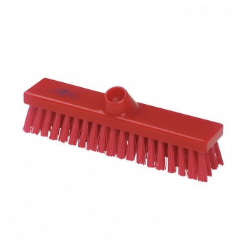 Red scrubbing brush, stiff bristles, Hillbrush B1745R