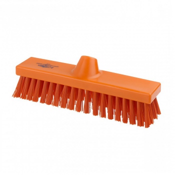 Orange scrubbing brush, stiff bristles, Hillbrush B1745T