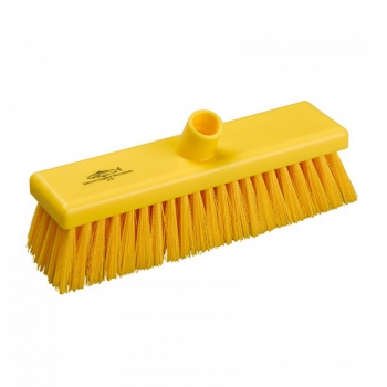 Yellow sweeping brush, medium-stiff bristles, Hillbrush B758Y