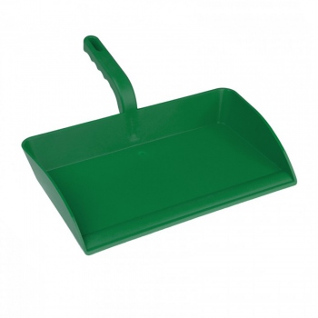 Green open dustpan, polypropylene, Hillbrush DP13G