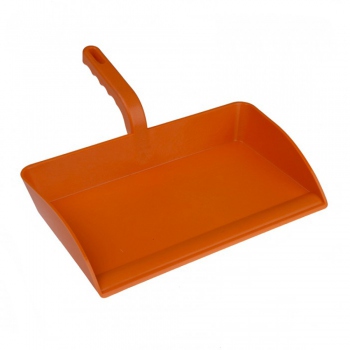 Orange open dustpan, polypropylene, Hillbrush DP13T