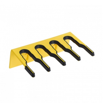 Yellow wall-mounted holder for brushes and handles, Hillbrush WLBR1Y