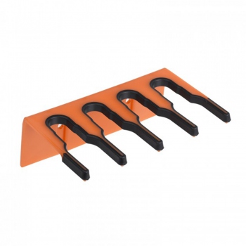 Orange wall-mounted holder for brushes and handles, Hillbrush WLBR1T