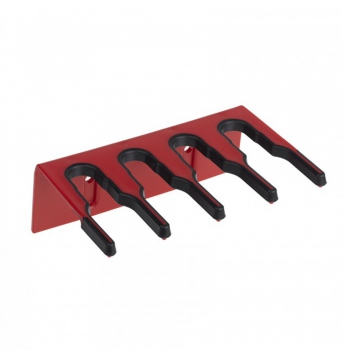 Red wall-mounted holder for brushes and handles, Hillbrush WLBR1R