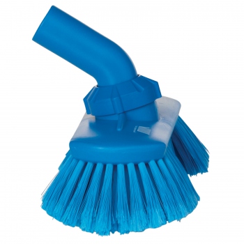 Blue washing brush with water flow, soft bristles, Vikan 70673
