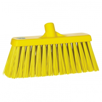 Yellow sweeping broom, stiff bristles, VIKAN 29156
