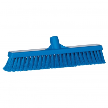 Blue broom for pole attachment, soft/split bristles, Vikan 31783