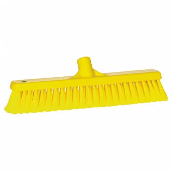 Yellow broom for pole attachment, soft/split bristles, Vikan 31786