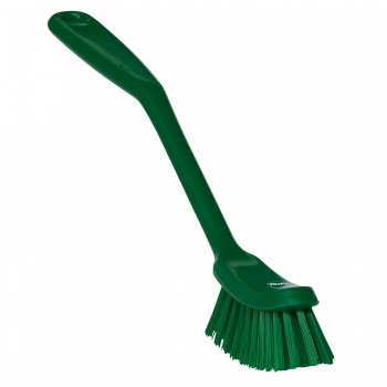 Green Cleaning brush with handle, 290x25 mm, medium hardness bristles, Vikan 42872
