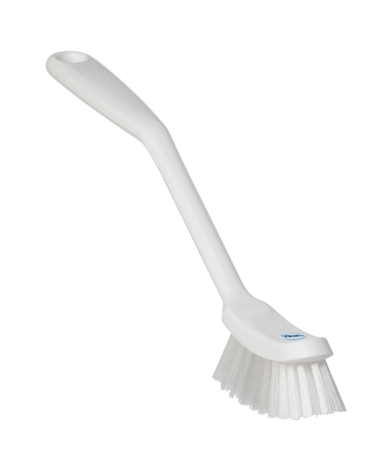 White Cleaning brush with handle, 290x25 mm, medium hardness bristles, Vikan 42875