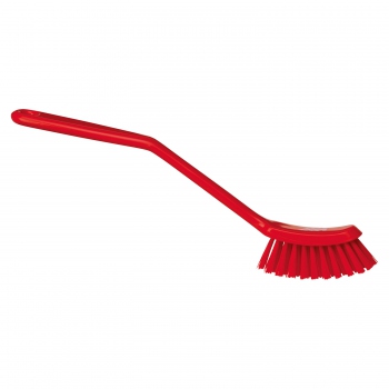 Red Cleaning brush with handle, 290x25 mm, medium hardness bristles, Vikan 42874
