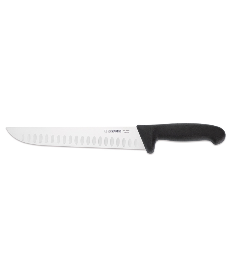Butcher's knife, 24 cm blade with hollow grind, black GIESSER 4025 wwl 24