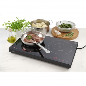 Double induction cooker, 230V/3500W, 608x370x(H)61 mm, Kitchen Line, HENDI