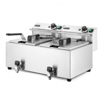 Manual Deep Fryer with Drain Tap, 2x8L, Profi Line, 230V/7000W, HENDI 209301
