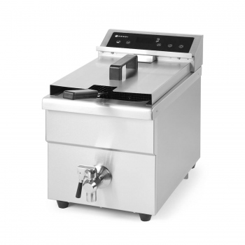 Induktions-Fritteuse mit Ablasshahn, 8 L, HENDI, Hellgrau, 230V/3500W, 288×619×(H)408 mm