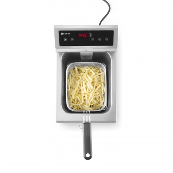 Induction Deep Fryer with Drain Tap, 8 L, HENDI, Light Grey, 230V/3500W, 288×619×(H)408 mm