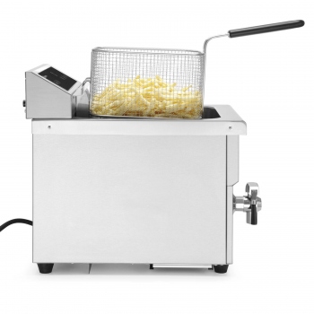 Frytownica indukcyjna z kranem spustowym, 8 l, HENDI, 8L, jasnoszary, 230V/3500W, 288x619x(H)408mm