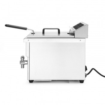 Induction Deep Fryer with Drain Tap, 8 L, HENDI, Light Grey, 230V/3500W, 288×619×(H)408 mm