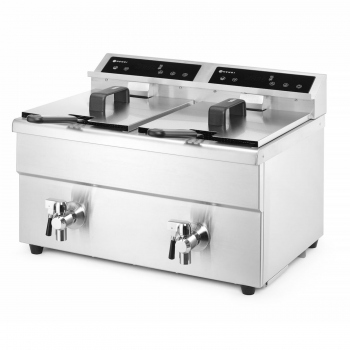 Induction Deep Fryer with Drain Tap, 2×8 L, HENDI, Profi Line, 16L, 230V/7000W, 577x609x(H)410 mm