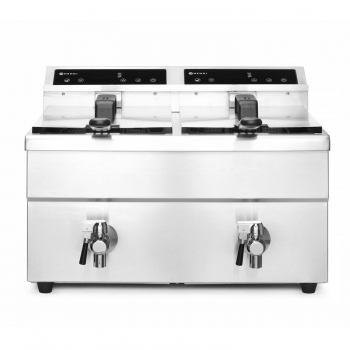 Induktions-Fritteuse mit Ablasshahn, 2×8 L, HENDI, Profi Line, 16L, 230V/7000W, 577x609x(H)410 mm
